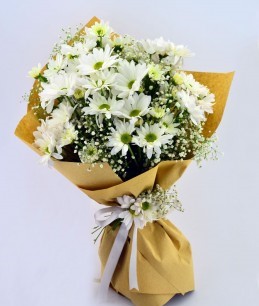 Kahve Ambalajda Papatya Buketi